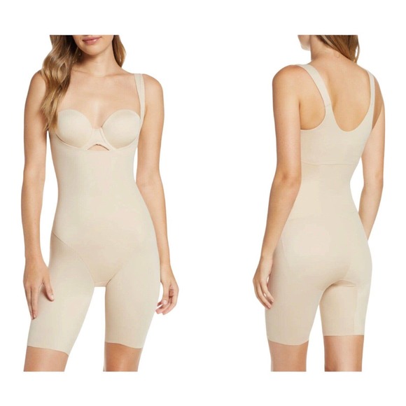 TC Fine Extra Firm Full Tummy Control Open-Bust Thigh Length Bodysuit M - Picture 1 of 16